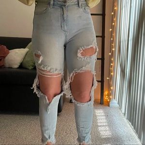 light blue ripped/distressed jeans